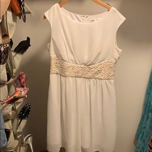 White fitted waist dress